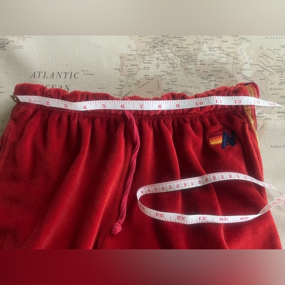 Aviator Nation CLASSIC VELVET SWEATPANTS - RED Size Medium Men’s - Picture 8 of 11